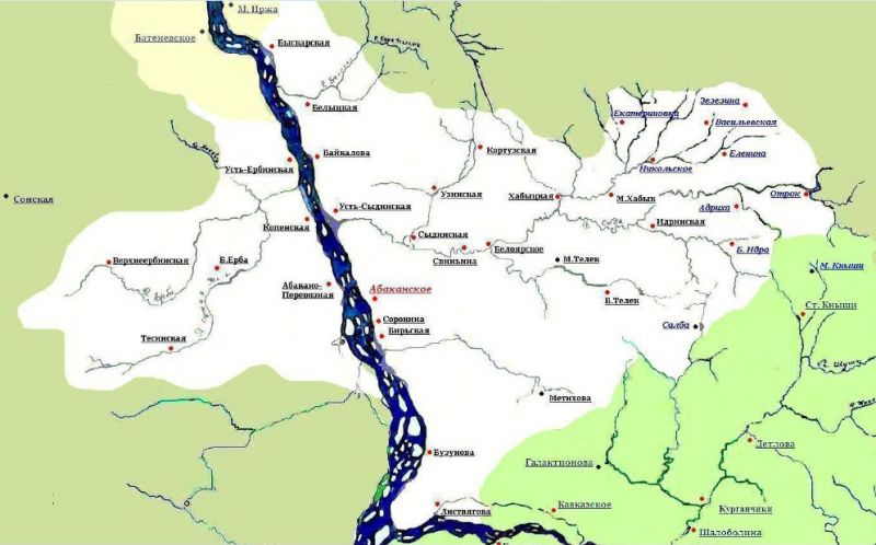 Карта идринского района красноярского края с деревнями и селами