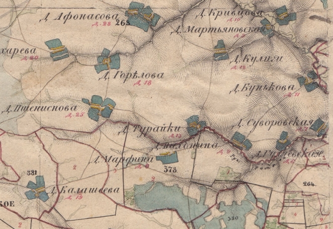 Карта ярославской губернии 1857